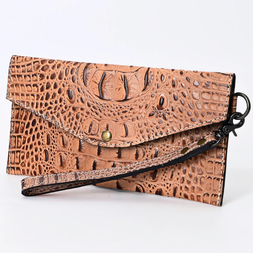 American Darling Crocodile Embossed Wristlet