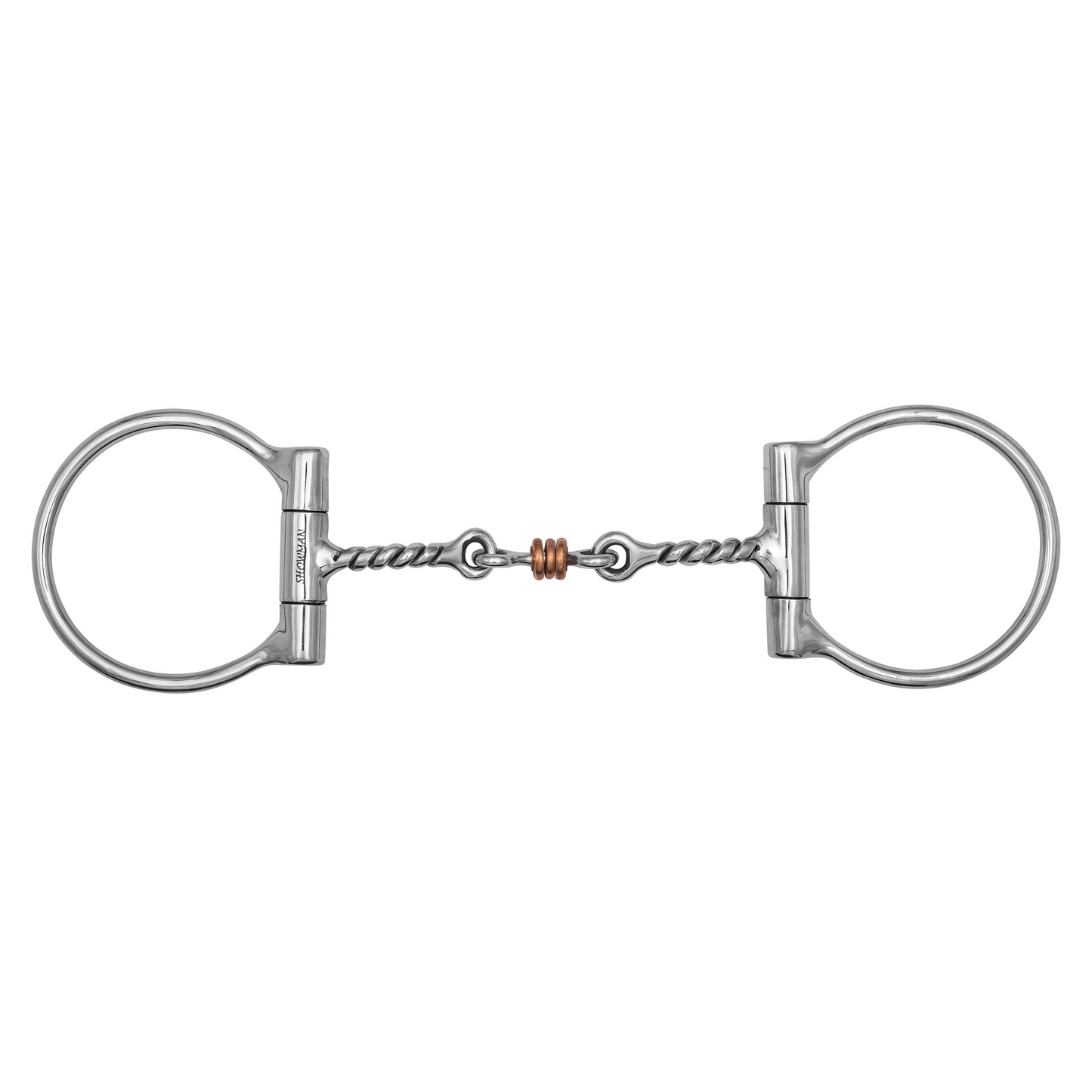 Showman Twisted Mouth D-Ring Bit with Jointed Copper Roller JK96