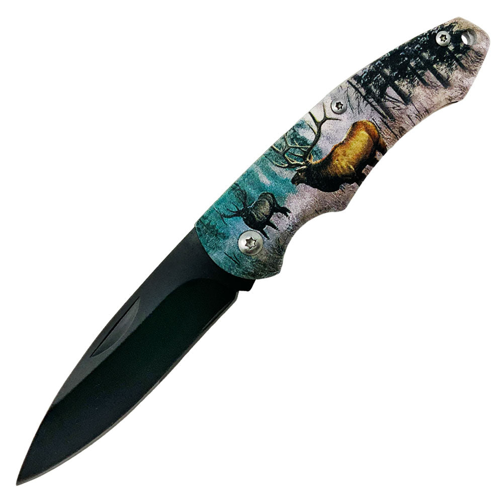 Forest King Drop Point Stainless Steel Folding Knife KN-1886D