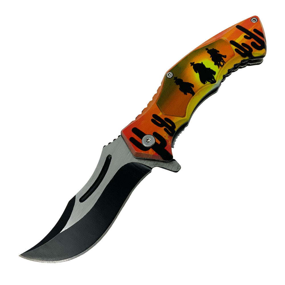 Sunset Cowboys Stainless Steel Folding Knife KN-2015A
