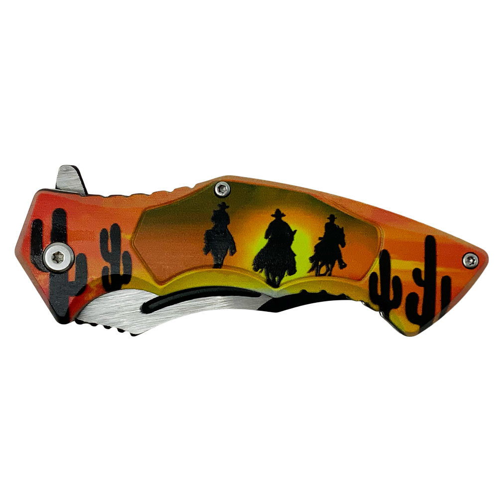 Sunset Cowboys Stainless Steel Folding Knife KN-2015A