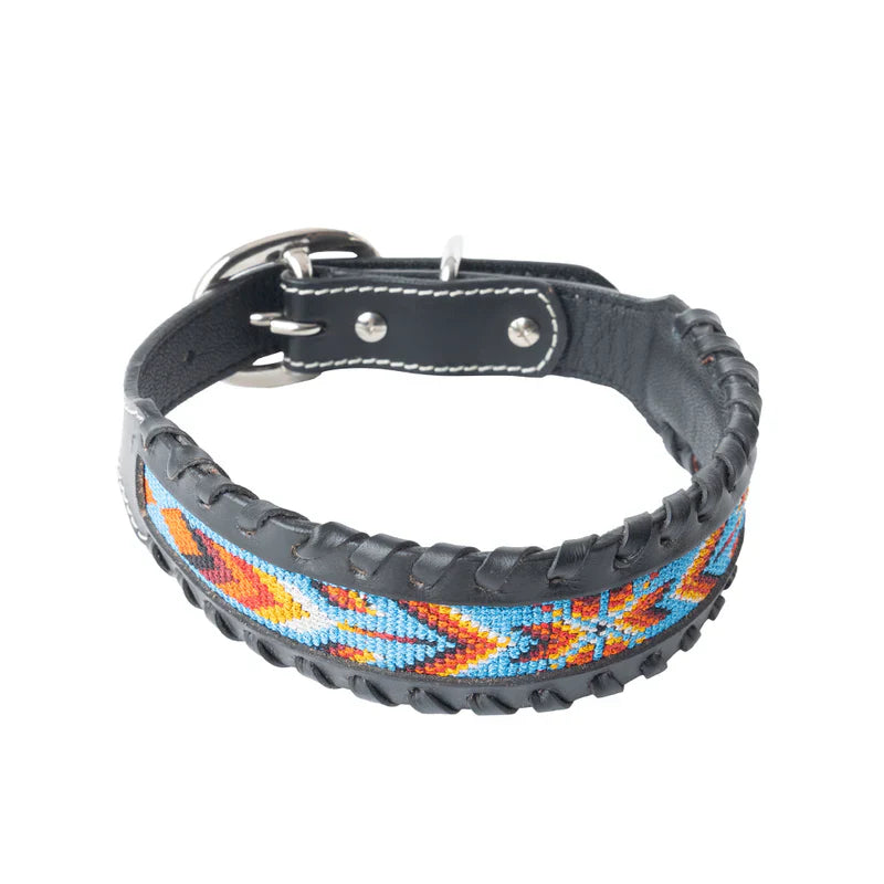 Running Wind Hand-Tooled Leather Dog Collar