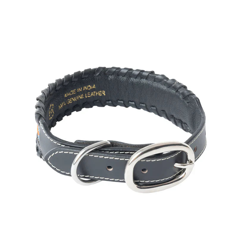 Running Wind Hand-Tooled Leather Dog Collar