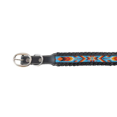 Running Wind Hand-Tooled Leather Dog Collar