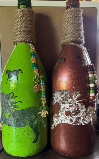 Decorative Painted Bottles No Lights