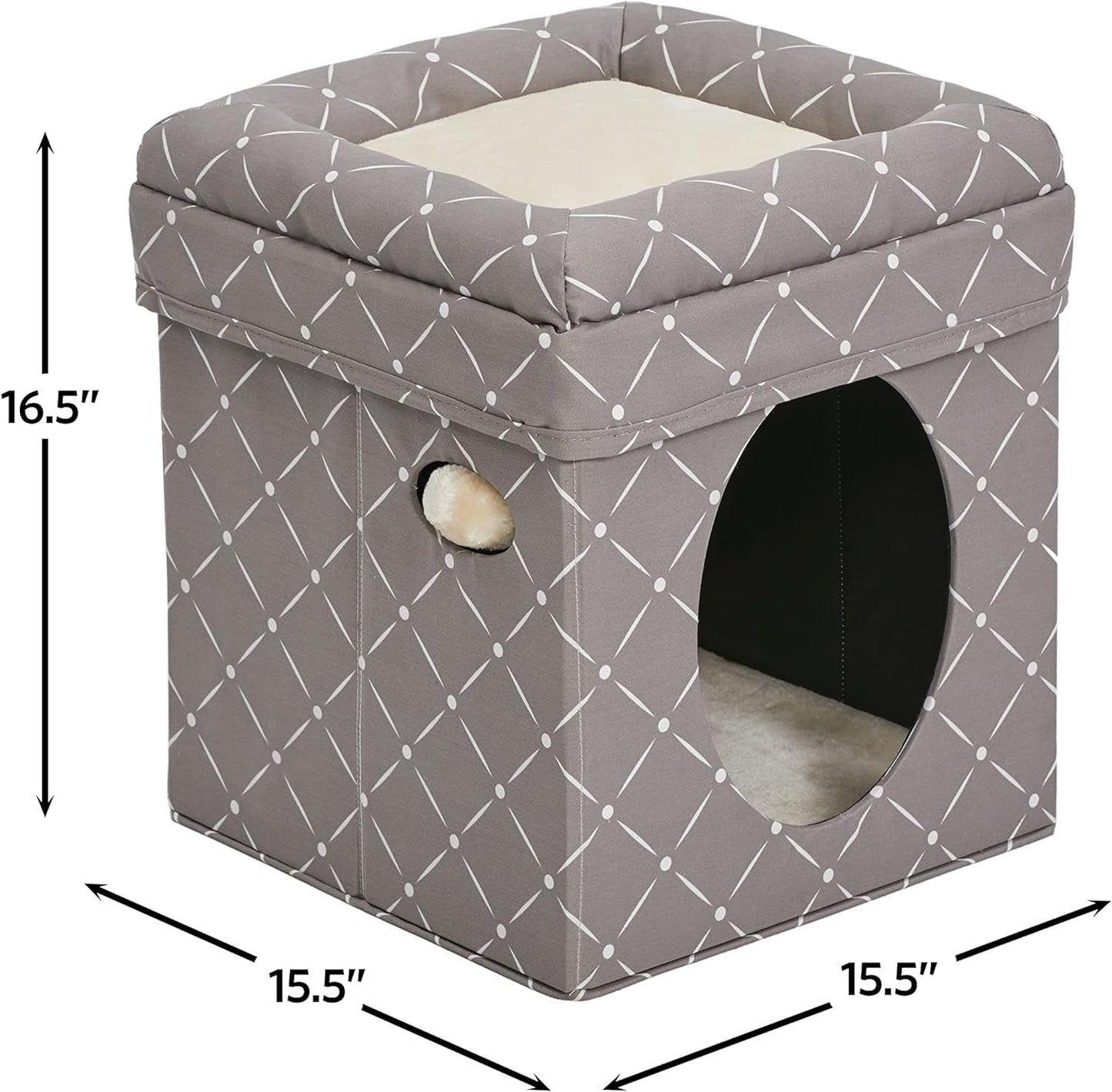 Cat Hous in Fashionable Mushroom Diamond Print