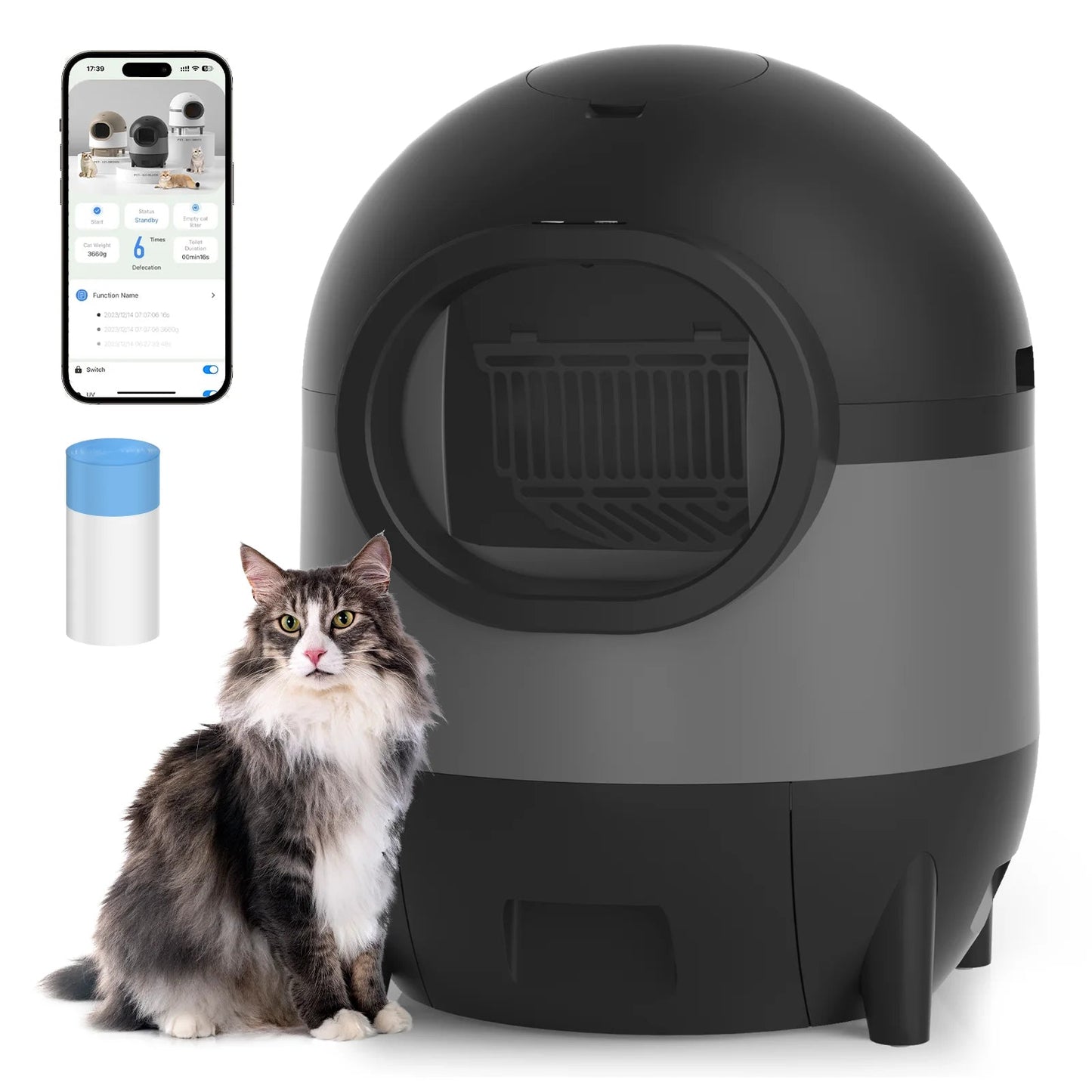 Say goodbye to scooping! πΎβ¨ Meet the ultimate Self-Cleaning Cat Litter Box with WiFi & app control! Perfect for multiple cats and designed for easy living! π±π