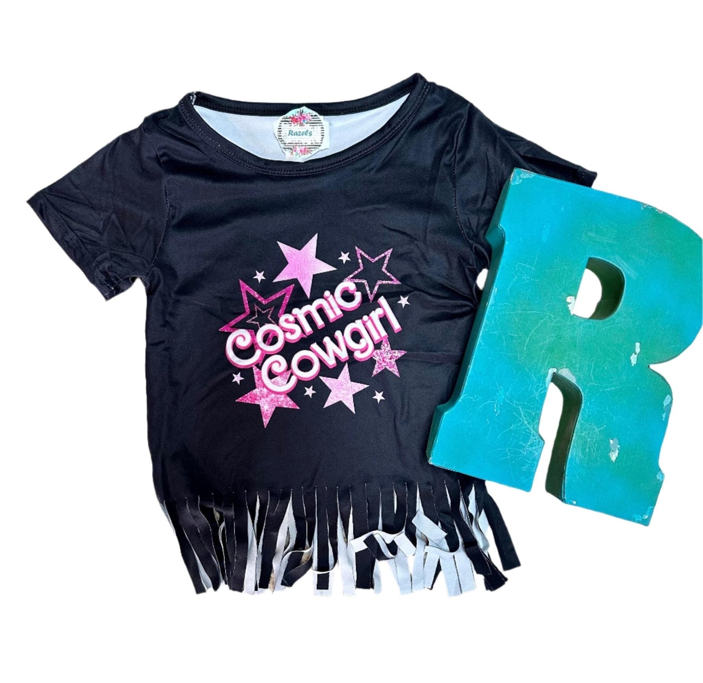 Cosmic Cowgirl Bell Bottom Outfit, Pink Star Bell Bottoms