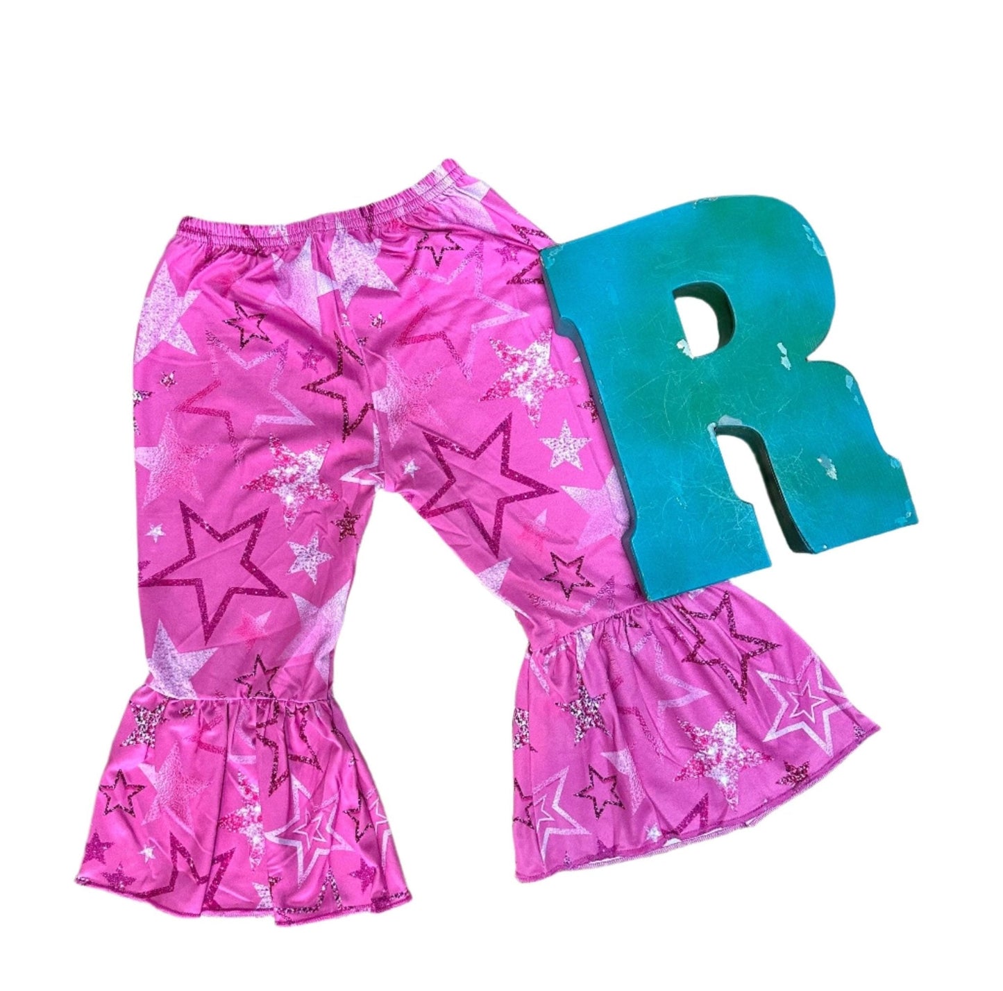 Cosmic Cowgirl Bell Bottom Outfit, Pink Star Bell Bottoms
