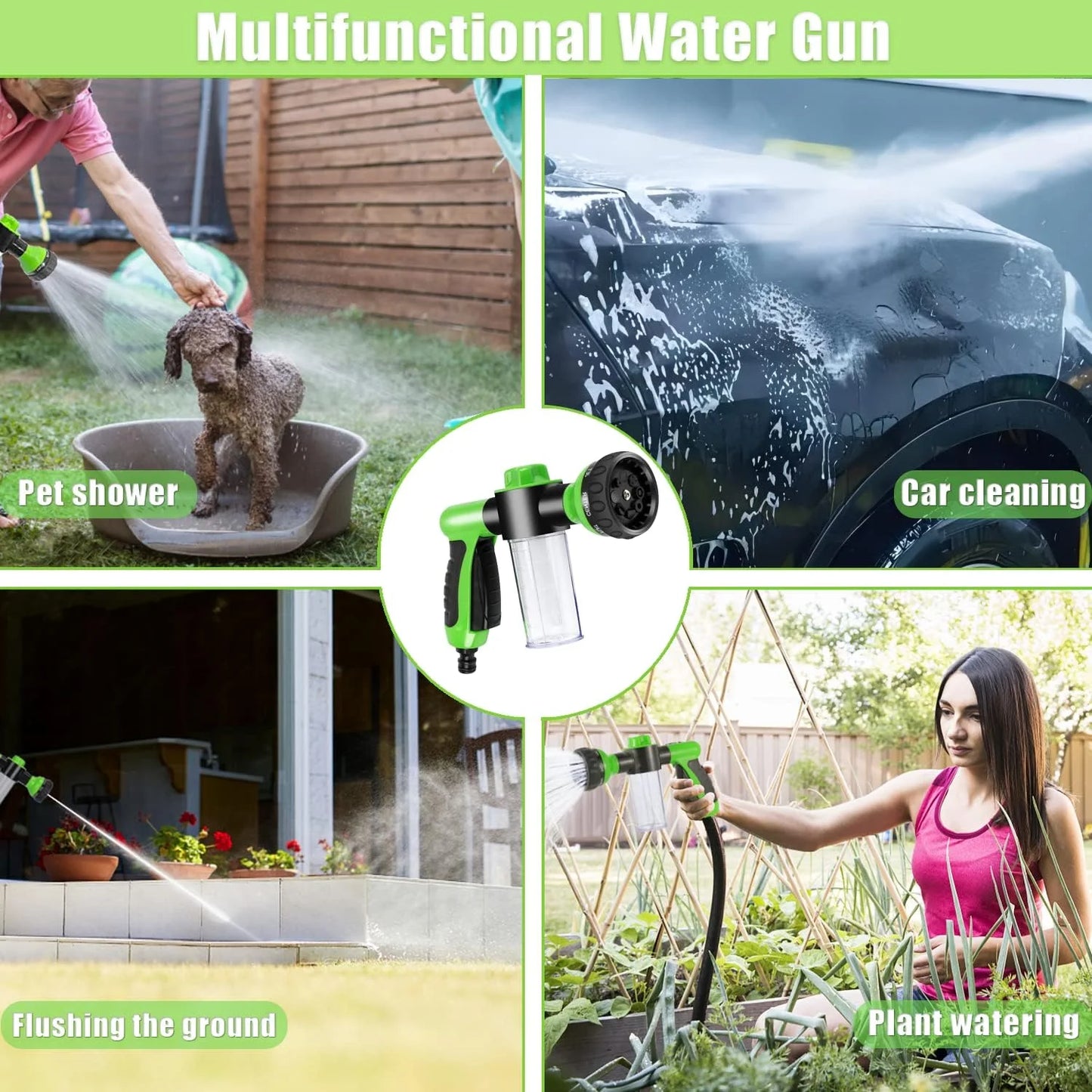 Pet Bathing Tool Set Includes Pup Jet Hose Nozzle Soap Dispenser