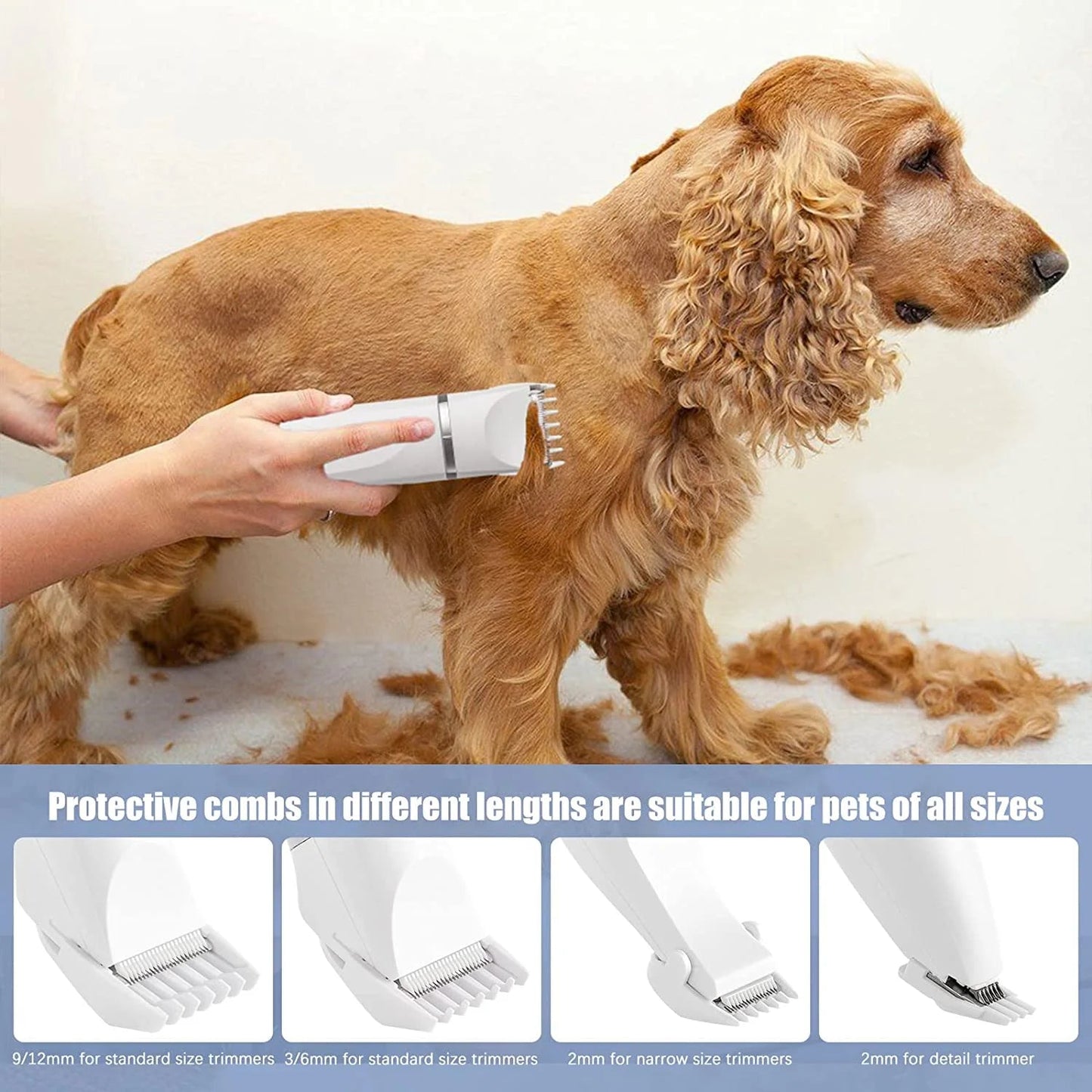 Groom Your Furry Friends Like a Pro! πΆβοΈ Rechargeable, Low Noise Dog Clippers with 4 Trimmer Heads for All Pets!