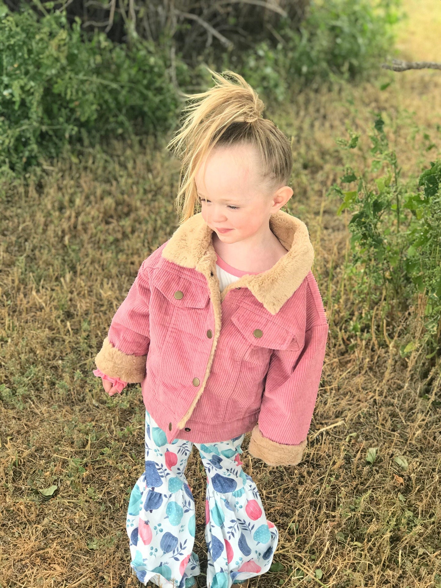 Retro Western Kids Corduroy Sherpa Jacket β Vintage Cowboy/Cowgirl Coat for Boys & Girls