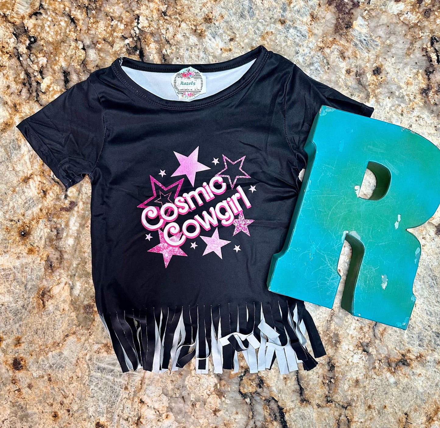 Cosmic Cowgirl Bell Bottom Outfit, Pink Star Bell Bottoms