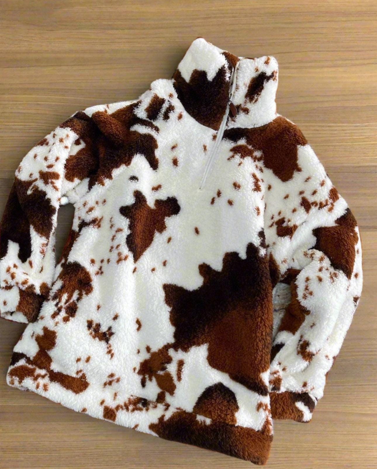 Cowhide Sweatshirt, COW Print Pullover