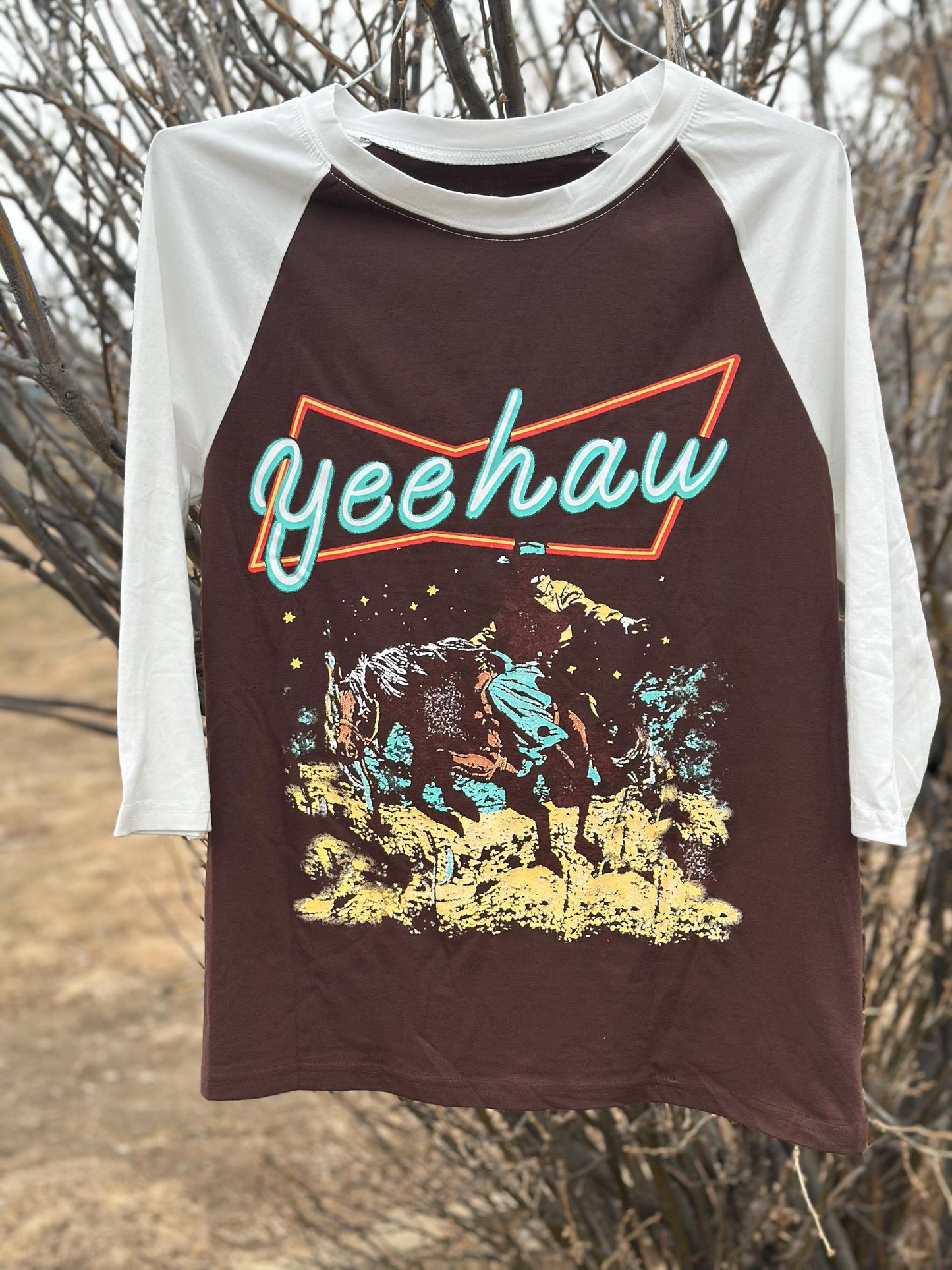 YEEHAW Shirt Women, Cowgirl Raglan Shirt