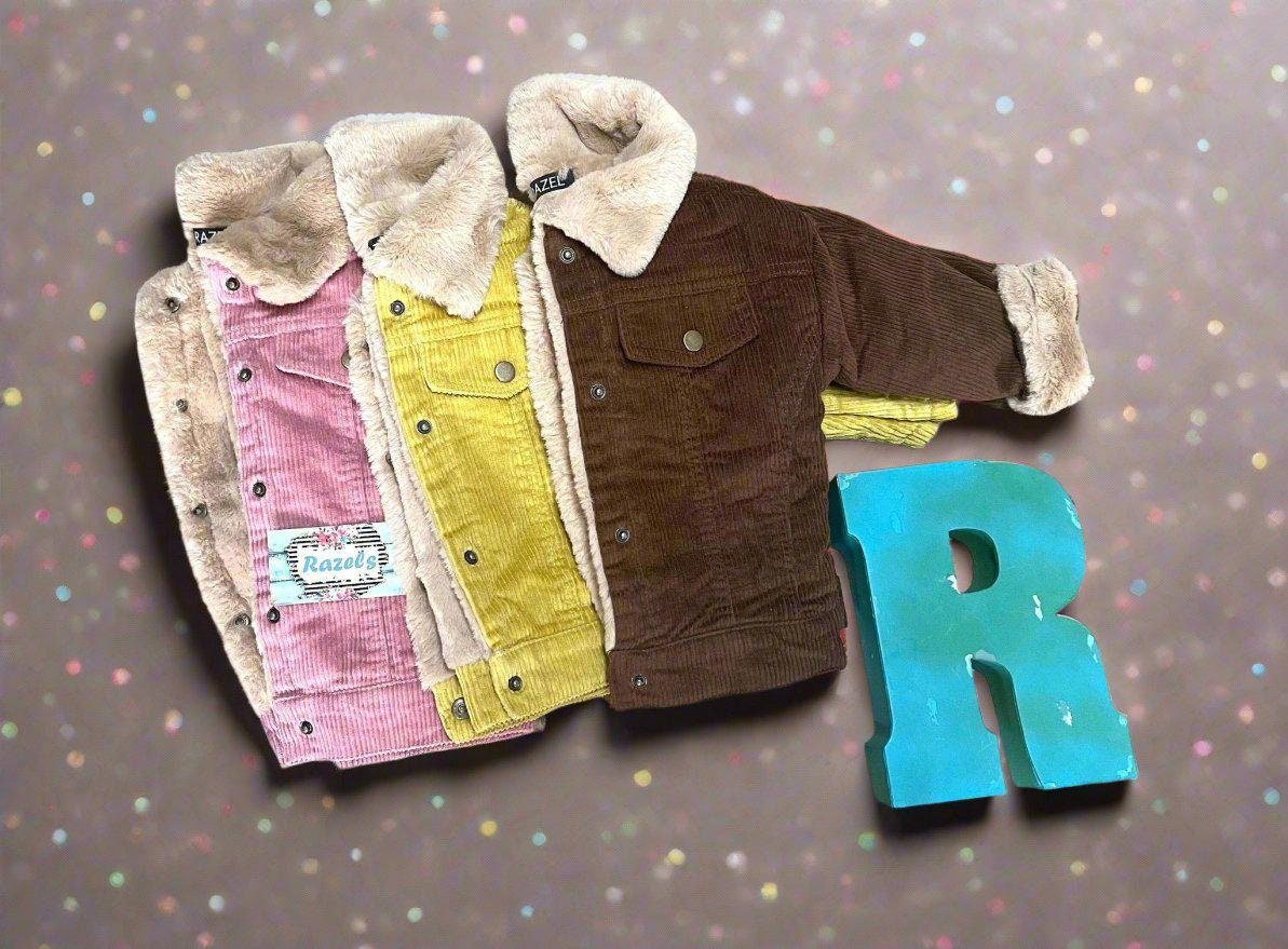 Retro Western Kids Corduroy Sherpa Jacket β Vintage Cowboy/Cowgirl Coat for Boys & Girls