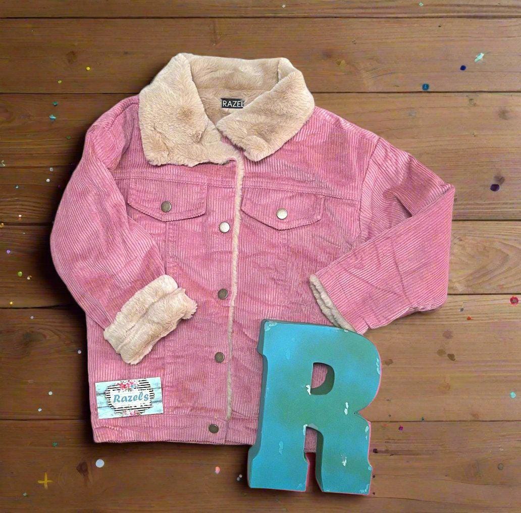 Retro Western Kids Corduroy Sherpa Jacket β Vintage Cowboy/Cowgirl Coat for Boys & Girls