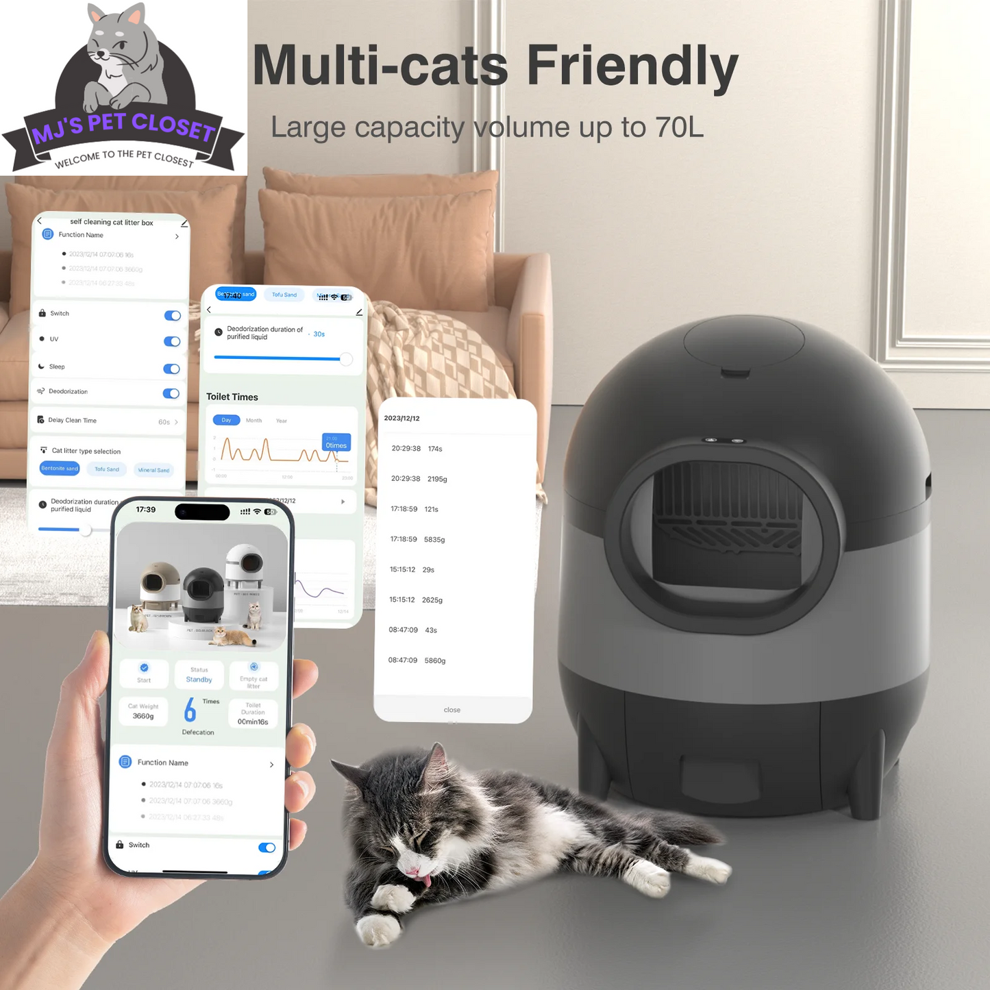 Say goodbye to scooping! πΎβ¨ Meet the ultimate Self-Cleaning Cat Litter Box with WiFi & app control! Perfect for multiple cats and designed for easy living! π±π