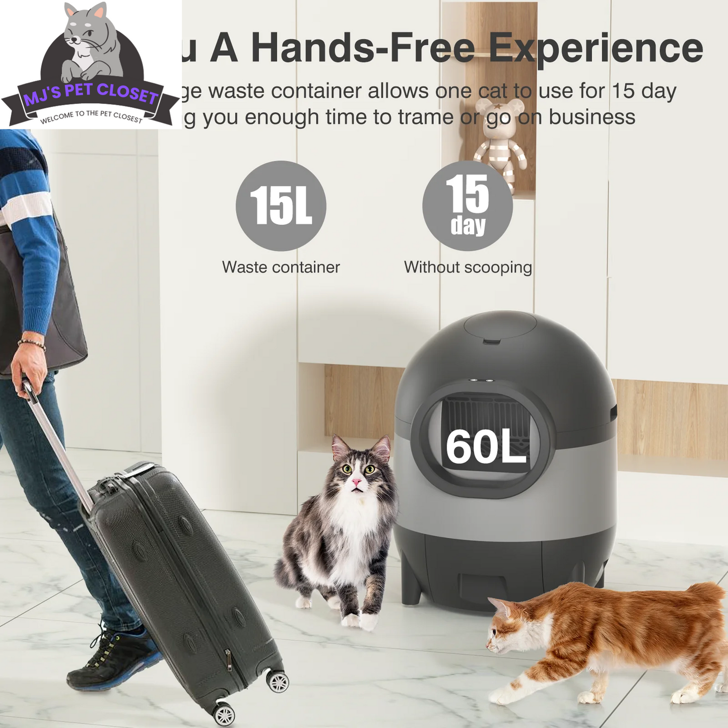 Say goodbye to scooping! πΎβ¨ Meet the ultimate Self-Cleaning Cat Litter Box with WiFi & app control! Perfect for multiple cats and designed for easy living! π±π