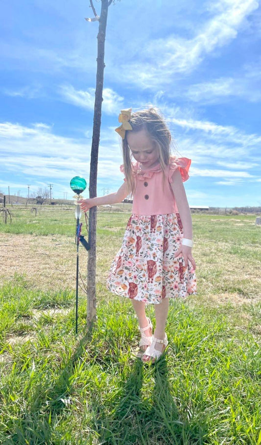 Highland Cow Dress | Girls Cow Dress, Scottish Highlander Cow