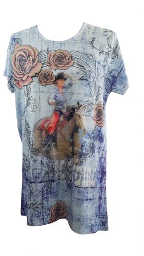 "Riding Into The Roses" Round Neck T-Shirt 1067500