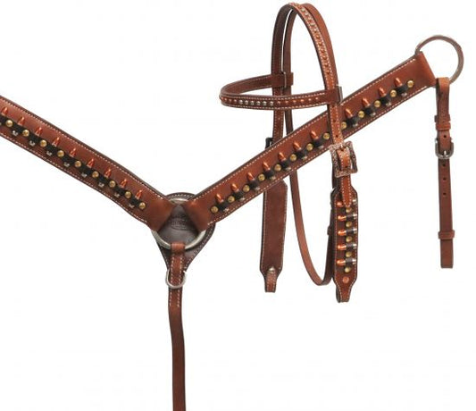 Showman "Ammo Belt" Headstall and breast collar set 13558