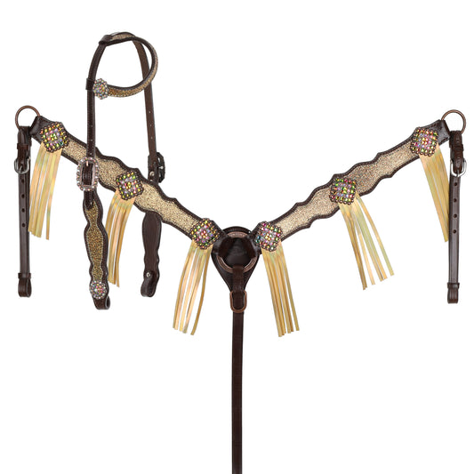 Showman Limited Edition Golden Hour One Ear Headstall and Breastcollar Set 14970L