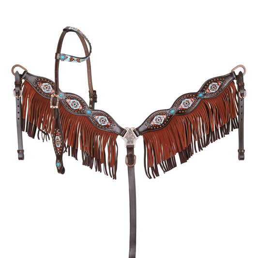 Showman Limited Edition Tribal Tide One Ear Headstall and Breastcollar Set 14995L