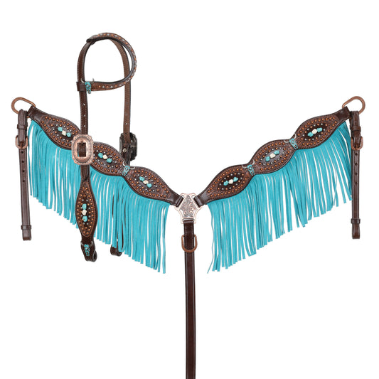 Showman Limited Edition Celestial Steer One Ear Headstall and Breastcollar Set 14997L