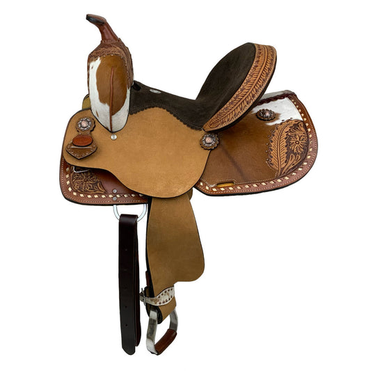 Floral Frontier Barrel Style Saddle - 13 Inch 15874