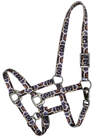 Showman Premium Nylon Horse Sized Halter with python print design 16770
