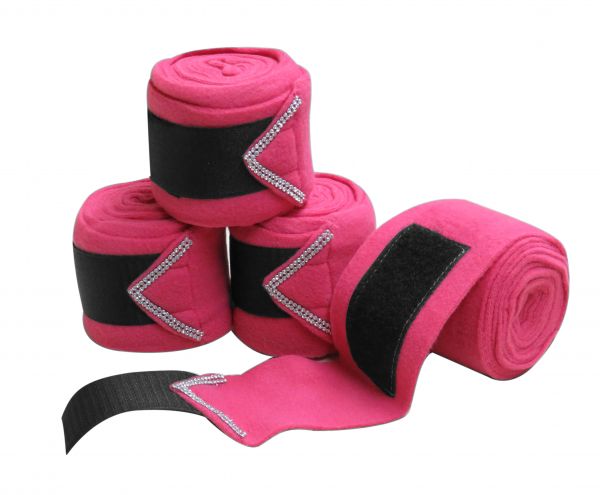 Fleece polo wraps with rhinestones 175865