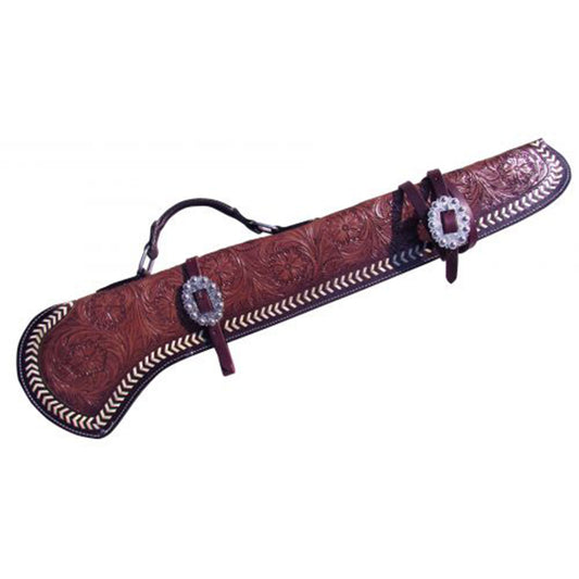Showman 34" Floral tooled gun scabbard with engraved buckles 176142