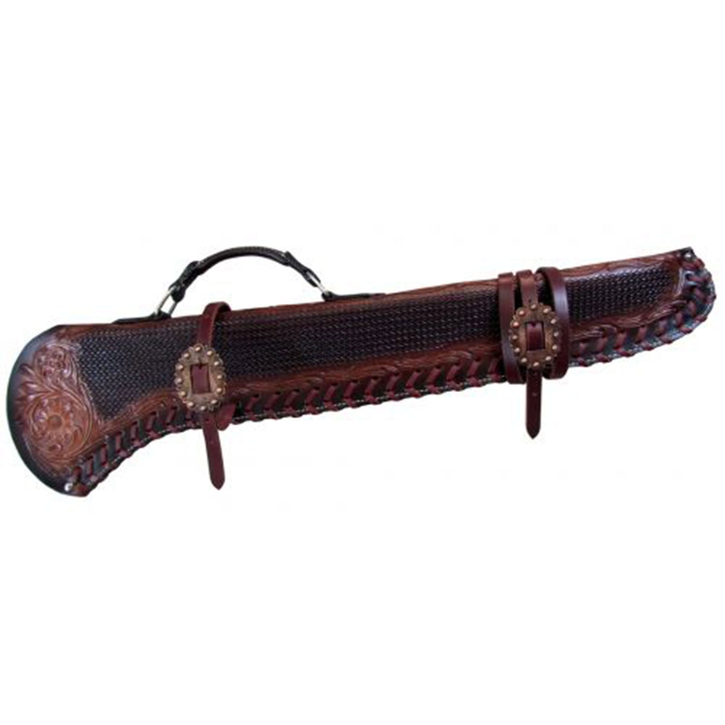 Showman 34" Basketweave tooled gun scabbard with copper buckles 176838