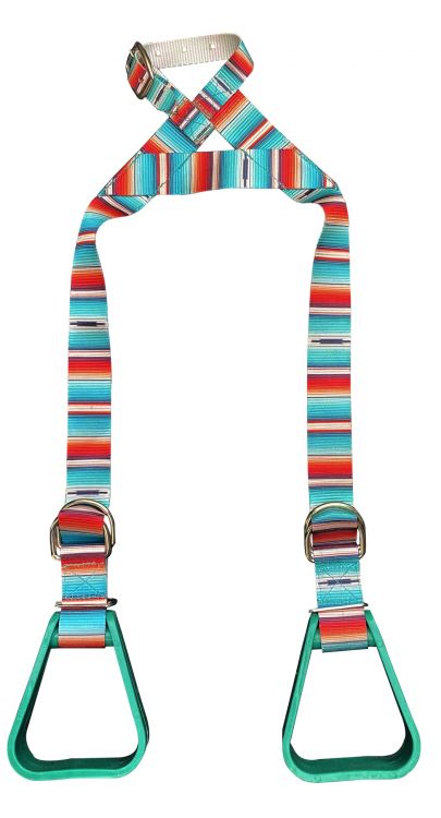 Showman Heavy duty nylon adjustable buddy stirrups with Southwest print 177907