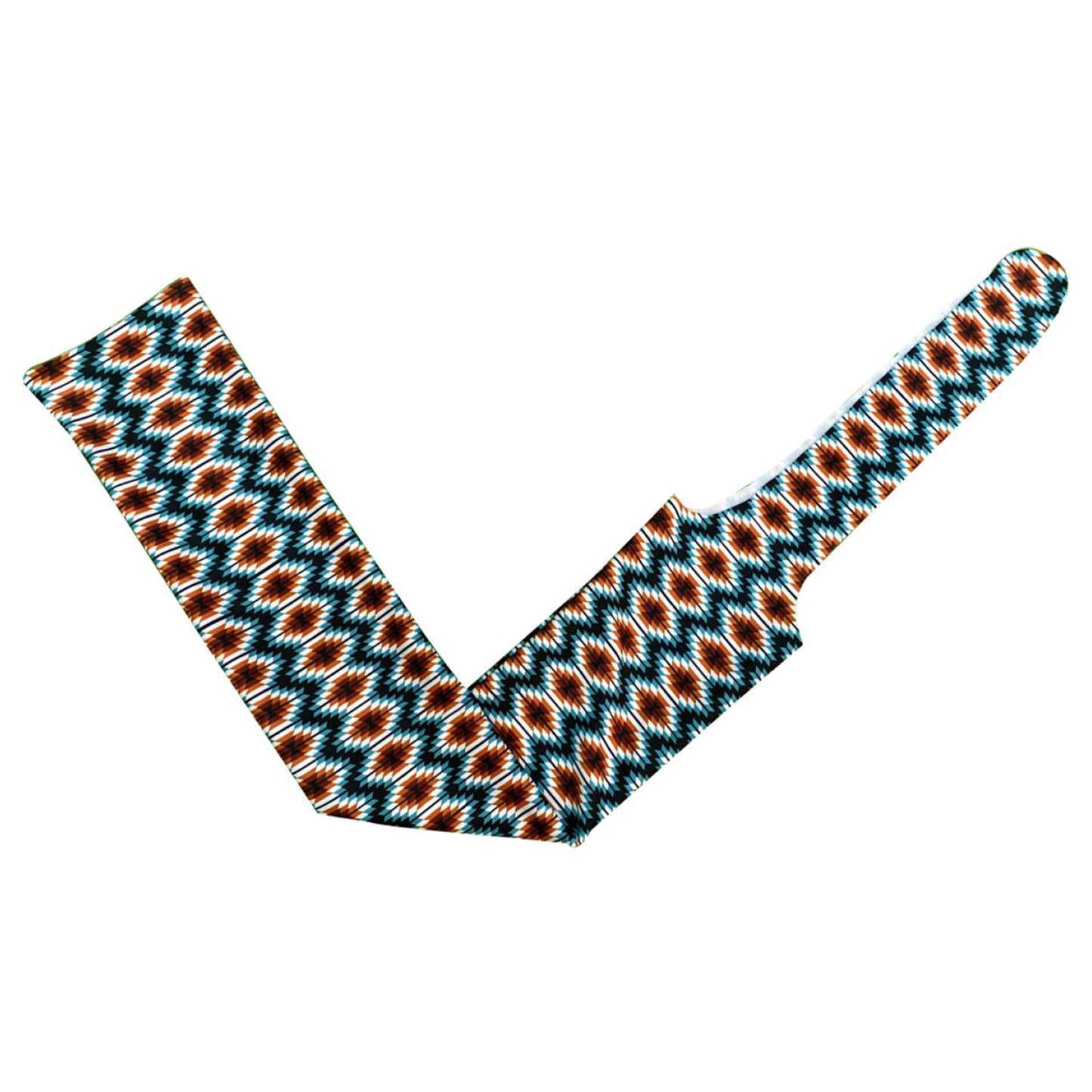 Showman Teal and White Aztec Lycra printed slip-on tail bag 178379