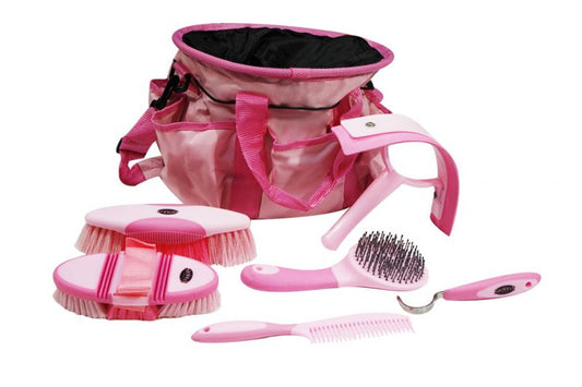 Showman 6 piece soft grip grooming kit with nylon carrying bag 24001