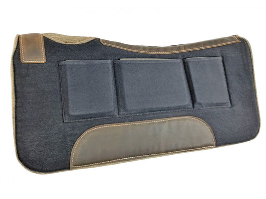 Showman 32"x 32" Canvas Top with 100% Mohair Wool Bottom saddle pad with removable bar padding 4944