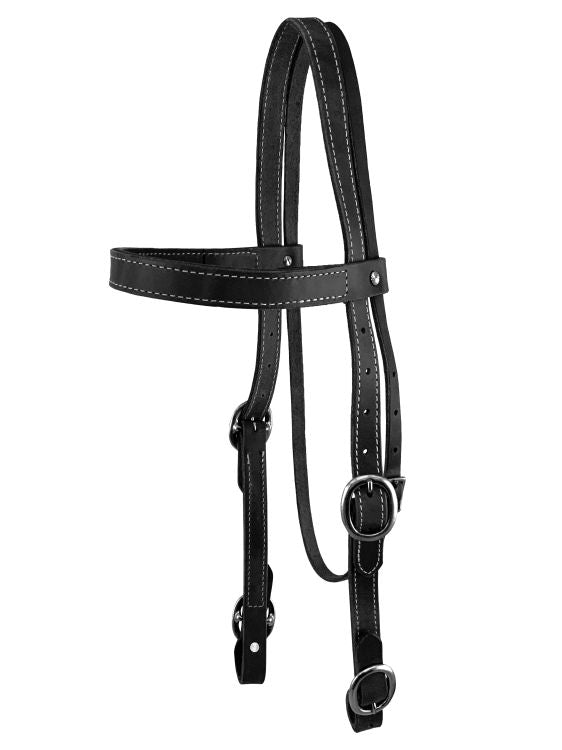 Showman Argentina Cow Leather double stitched draft horse size headstall 5025