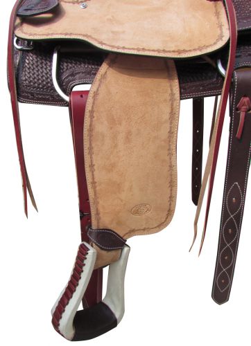 17" Circle S Roping Saddle with Basketweave and Barbwire Tooling 6802