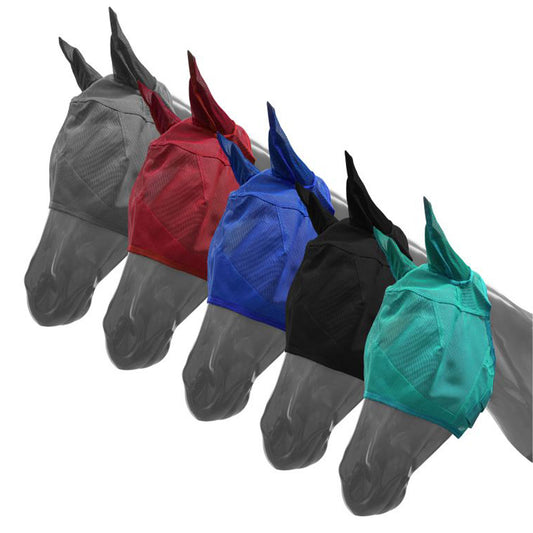 Showman Mesh Rip Resistant Fly Mask with Ears and Velcro Closure 859277