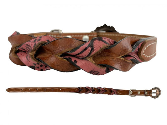 Showman Couture Filigree Miracle Braid Leather Dog Collar DC-50
