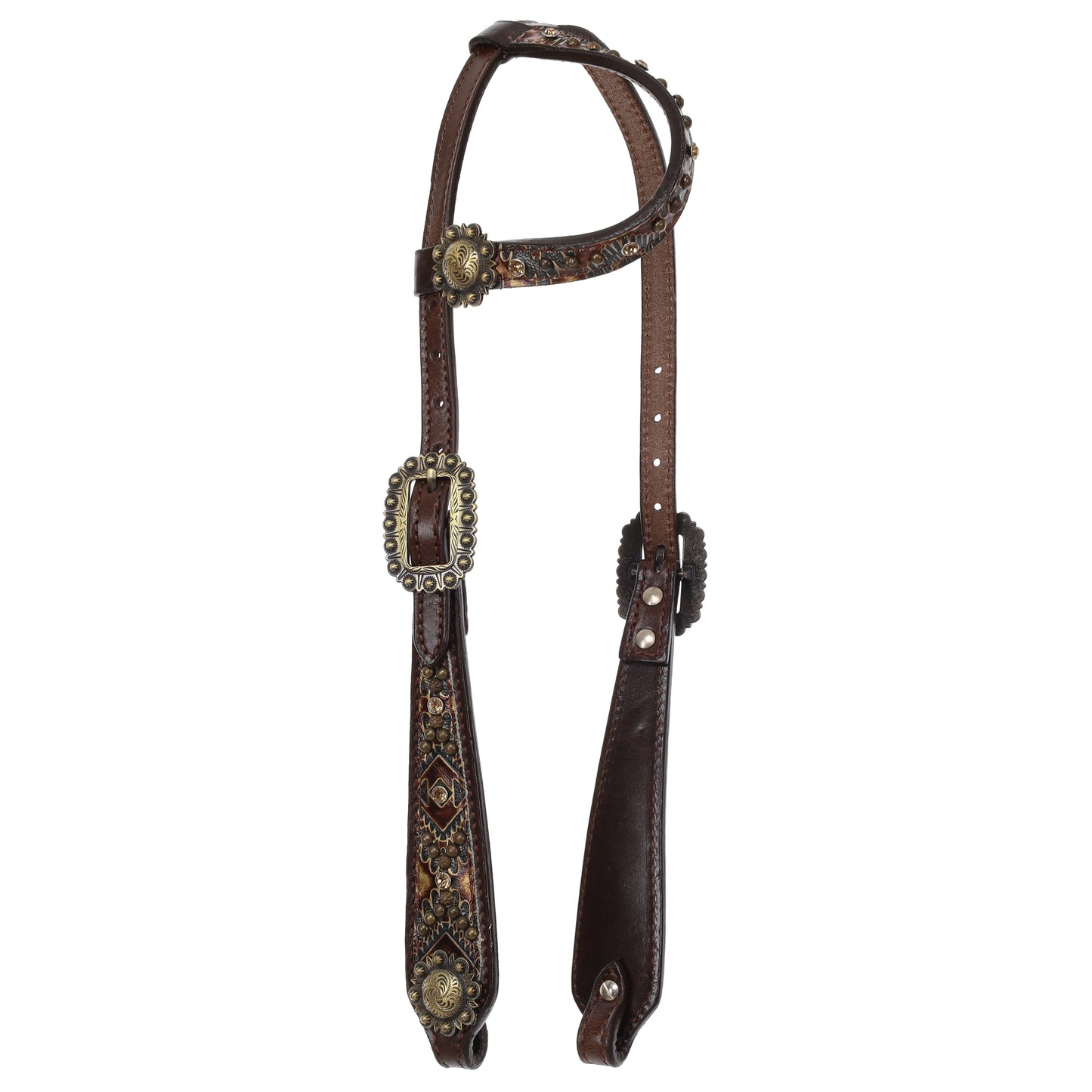 Showman Cowboy Carving One Ear Headstall and Breastcollar Set Product ID: 15066