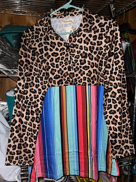 Cheetah & Serape Print Long Sleeve Shirt