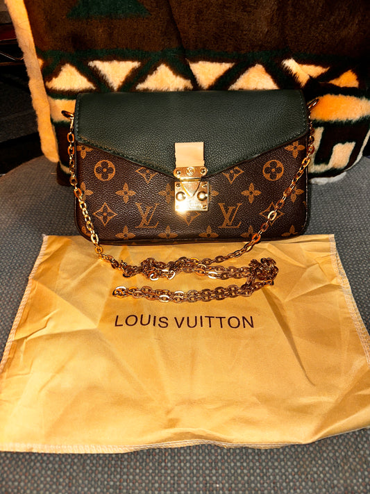 Louis Vuitton Havane Monogram Canvas Pallas Chain Crossbody Bag - Green