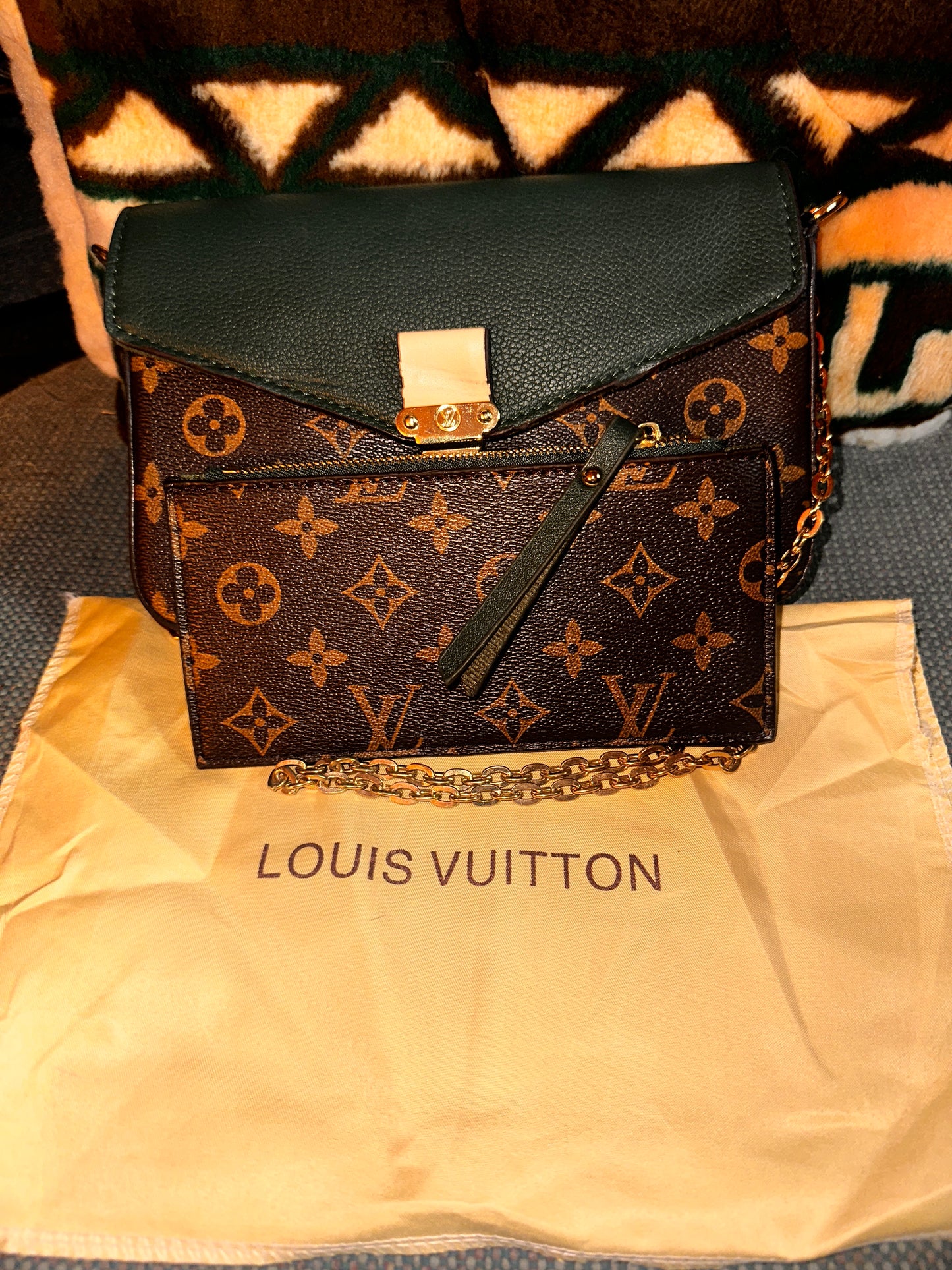 Louis Vuitton Havane Monogram Canvas Pallas Chain Crossbody Bag - Green