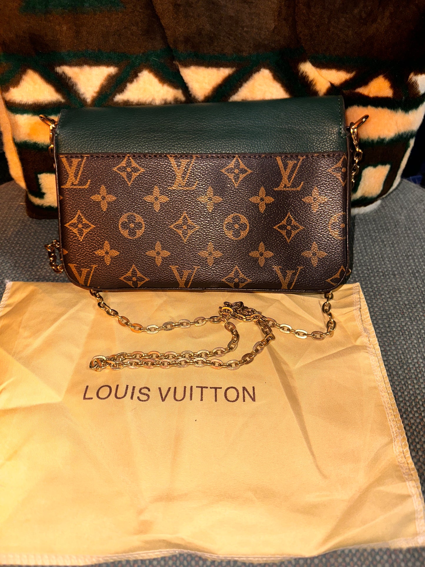 Louis Vuitton Havane Monogram Canvas Pallas Chain Crossbody Bag - Green