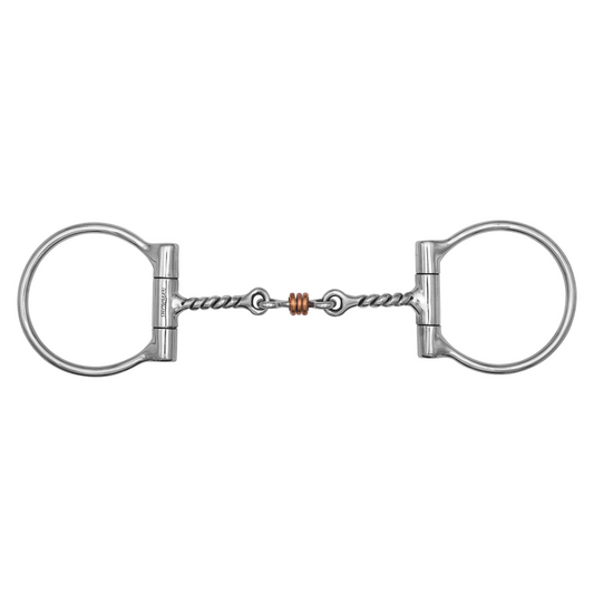 Showman Twisted Mouth D-Ring Bit with Jointed Copper Roller JK96