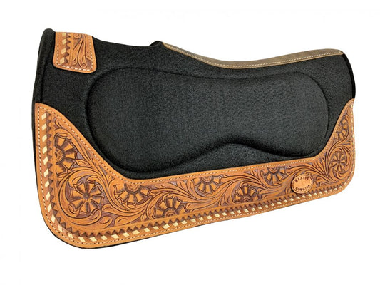 Klassy Cowgirl 28x30 Barrel Style 1" felt pad with floral tooling KC-3920