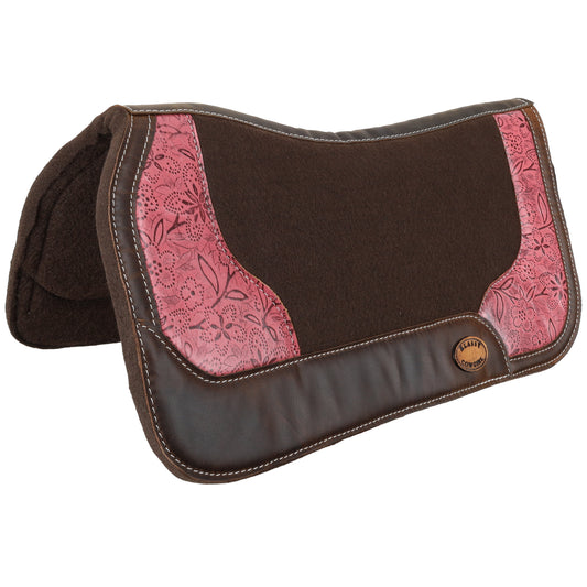 Klassy Cowgirl 28" x 30" Pink Prairie Contoured Felt Saddle Pad KC-3932